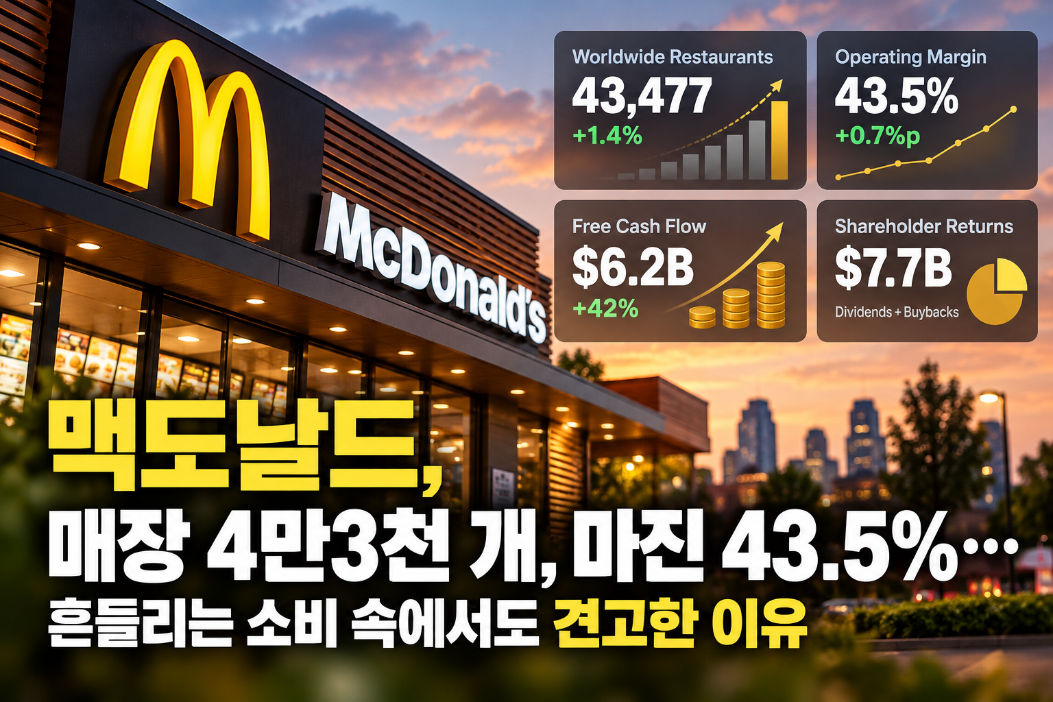 맥도날드, 2030년 영업이익률 50%대 목표…핵심은 점포 효율 250bp